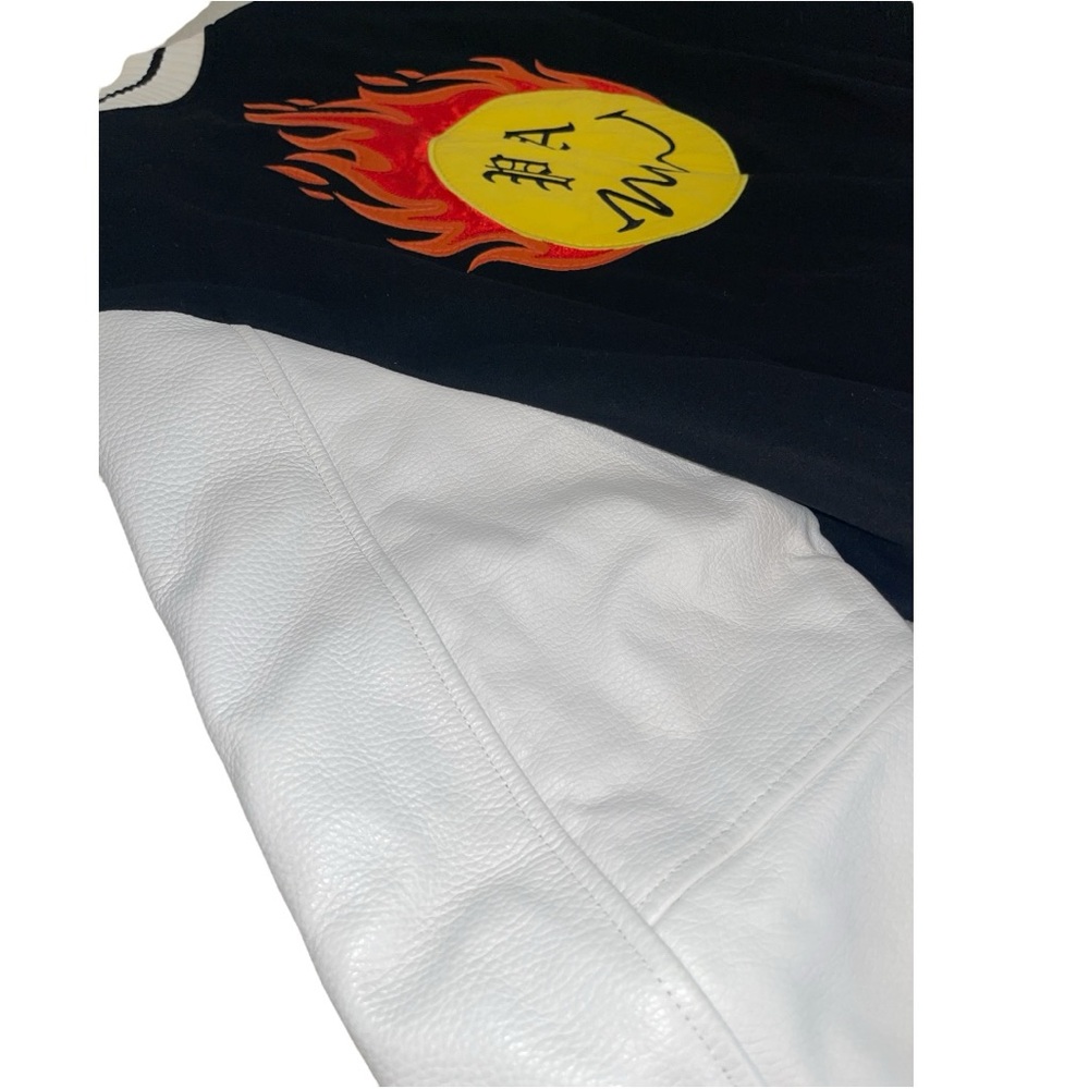 PALM ANGELS 
Smiley‎ X Burning Head Varsity Jacket - Black,Yellow - Picture 12 of 15